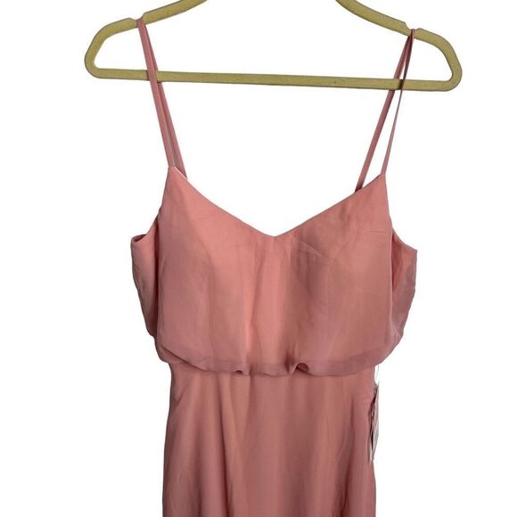 Birdy Grey Gwennie Small Chiffon Pink Rose Quartz Formal Bridesmaid Maxi Dress - Picture 2 of 14